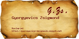 Gyorgyevics Zsigmond névjegykártya